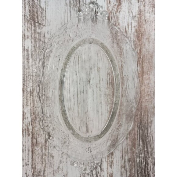 VTG Indiana Glass Clear Cut Wheat Design Celery Pickle Bowl Dish With Handle MCM - Picture 6 of 10